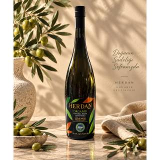 750ml HERDAN ORGANİK NATUREL SIZMA ZEYTİNYAĞI (SOĞUK SIKIM-ERKEN HASAT)