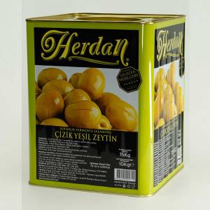 Çizik Yeşil Zeytin 10 LT Teneke Kutu